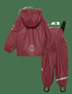 Barn mikk-line Regnkläder|Pu Rain Set w. Fleece/Susp. 104 Rec - Regnställ