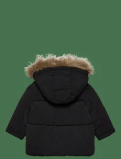 Barn Mango Jackor|Puffer coat with fur-effect hood - Dunjackor & fodrade jackor