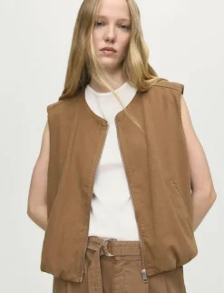 Mango Puffer denim waistcoat - Jeansvästar|Kvinnor Västar