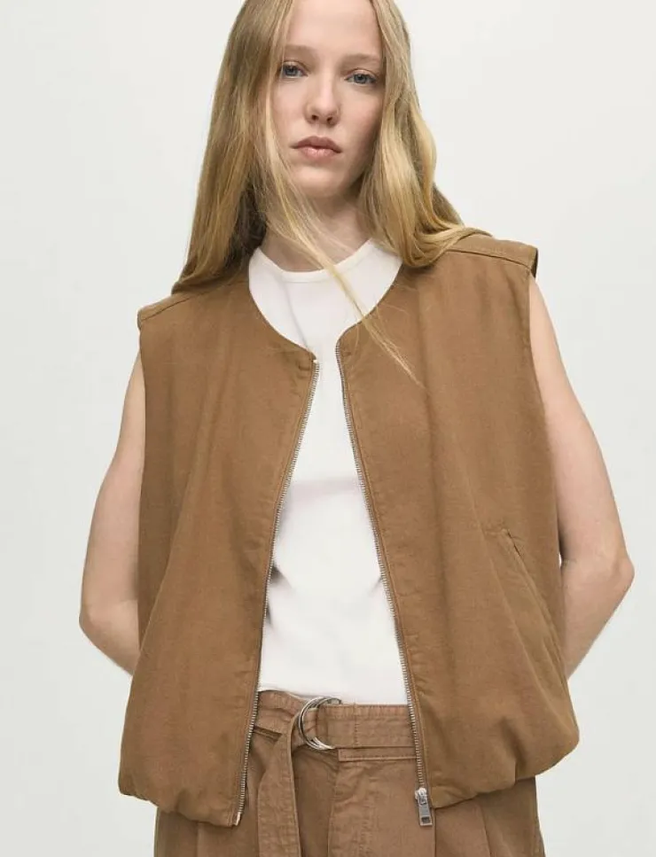 Mango Puffer denim waistcoat - Jeansvästar|Kvinnor Västar