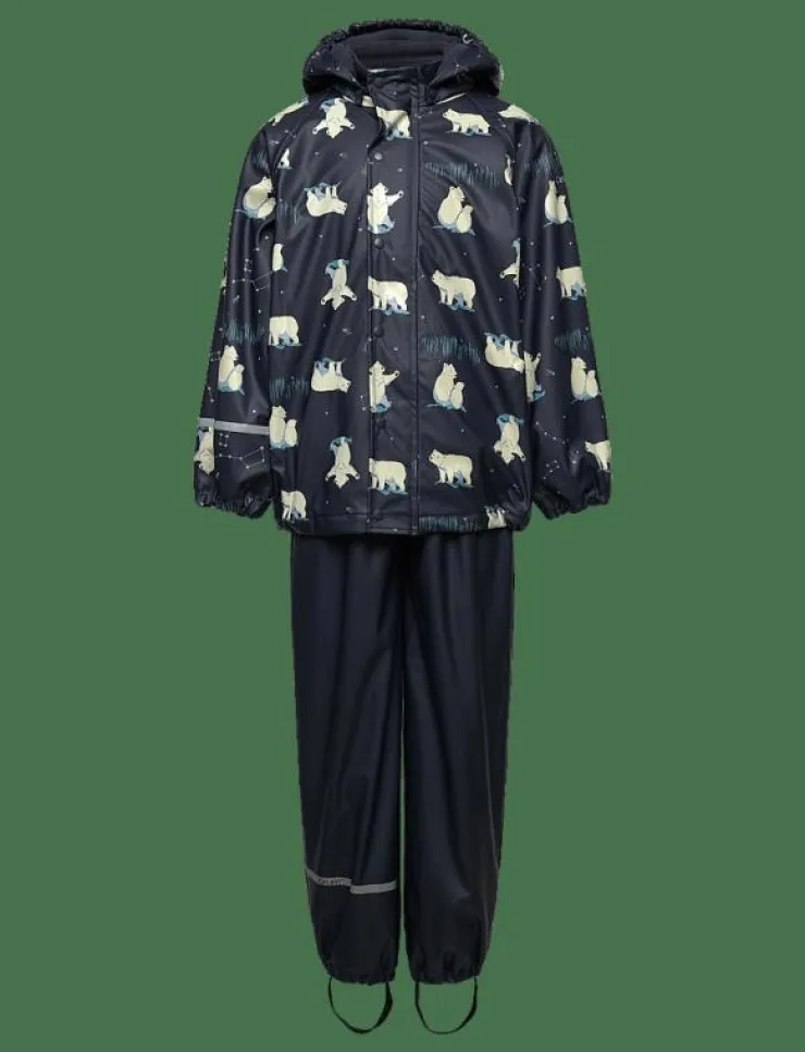 CeLaVi Rainwear Set - AOP, w. fleece - Regnställ|Barn Regnkläder