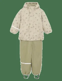 Barn CeLaVi Regnkläder|Rainwear Set - AOP, w. fleece - Regnställ