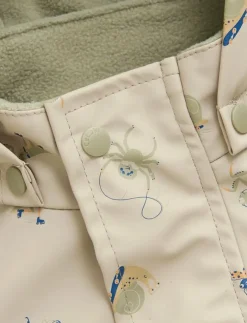 Barn CeLaVi Regnkläder|Rainwear Set - AOP, w. fleece - Regnställ