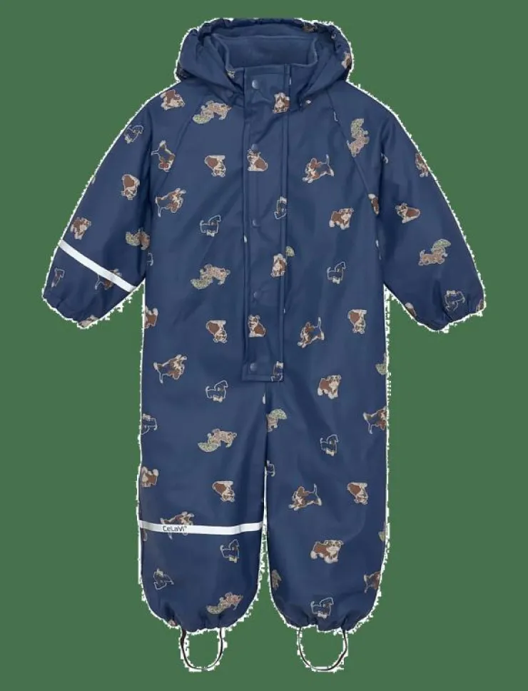 CeLaVi Rainwear Suit - AOP, w. fleece - Regnoveraller|Barn Overaller