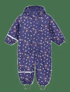 Barn CeLaVi Overaller|Rainwear Suit - AOP, w. fleece - Regnoveraller