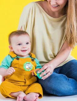 Bright Starts Rangle, Rattle & Shake Barbell™, grøn - Skallror|Barn Babyleksaker|Babyleksaker