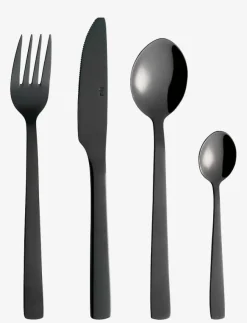 Aida Bestick|RAW - bestik bestikæske 48 dele blank sort belægning 12 x kniv - ske - gaffel - kaffeske gaveæske - Bestickset