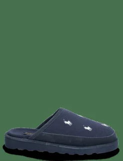 Polo Ralph Lauren Reade Suede-Trim Polo Pony Scuff Slipper - Inneskor| Inneskor