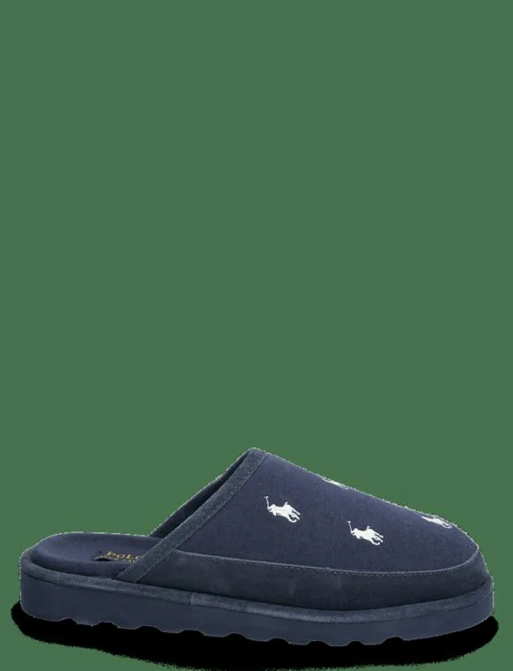 Polo Ralph Lauren Reade Suede-Trim Polo Pony Scuff Slipper - Inneskor| Inneskor