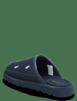 Polo Ralph Lauren Reade Suede-Trim Polo Pony Scuff Slipper - Inneskor| Inneskor