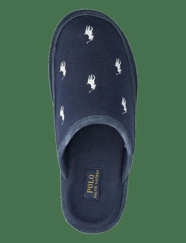 Polo Ralph Lauren Reade Suede-Trim Polo Pony Scuff Slipper - Inneskor| Inneskor