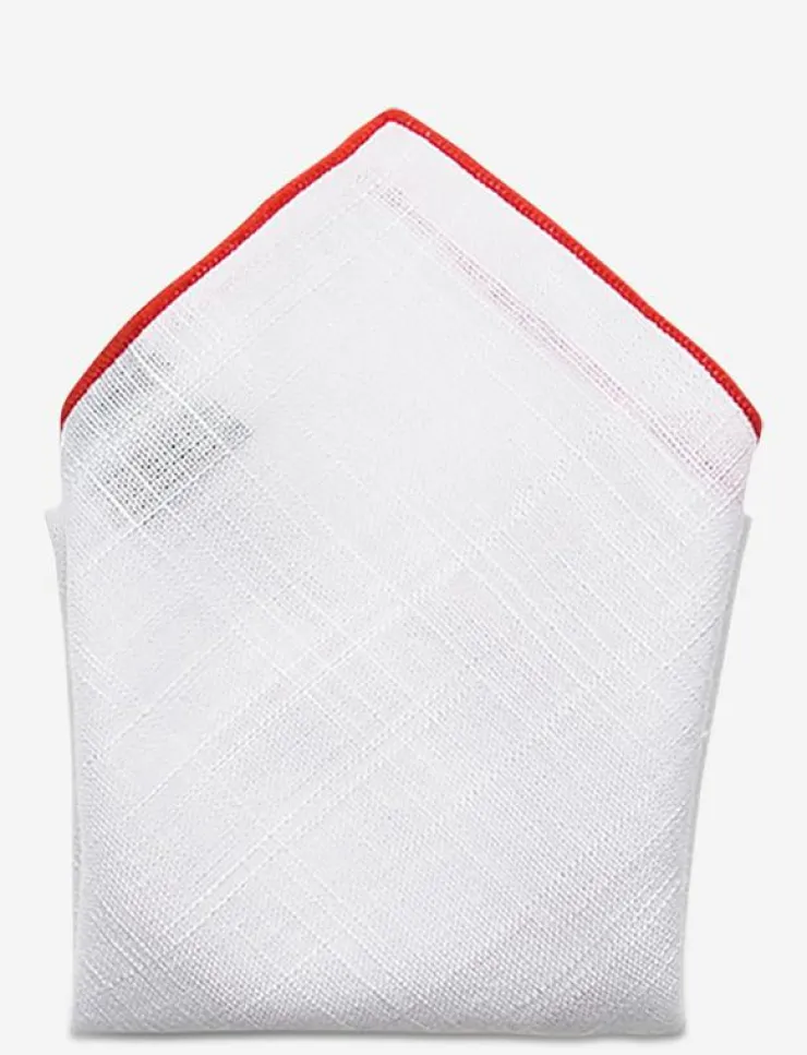 AN IVY Red Borders Pocket Square - Näsdukar| Slipsar & Accessoarer