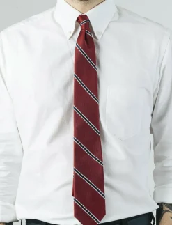 AN IVY Red White Navy American Silk Tie - Slipsar| Slipsar & Accessoarer