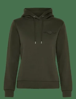 Kvinnor GANT Kläder|REG TONAL SHIELD HOODIE - Huvtröjor
