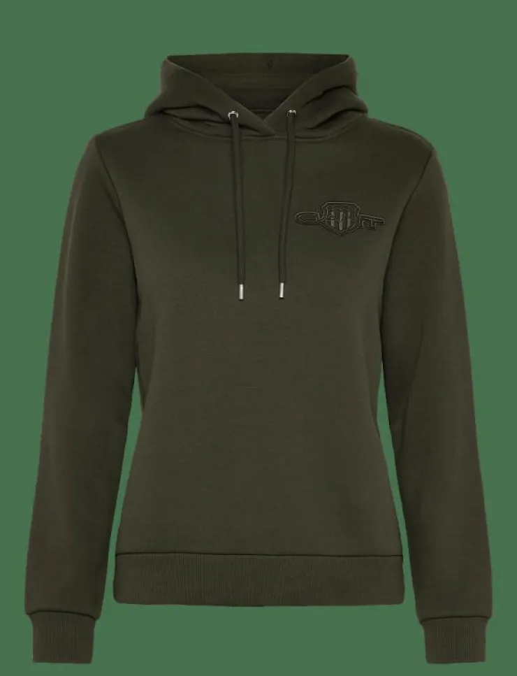 Kvinnor GANT Kläder|REG TONAL SHIELD HOODIE - Huvtröjor