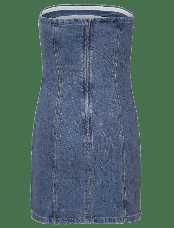 ROTATE Birger Christensen RHINESTONE DENIM DRESS - Korta klänningar|Kvinnor Klänningar