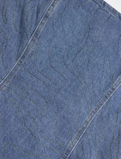 ROTATE Birger Christensen RHINESTONE DENIM DRESS - Korta klänningar|Kvinnor Klänningar