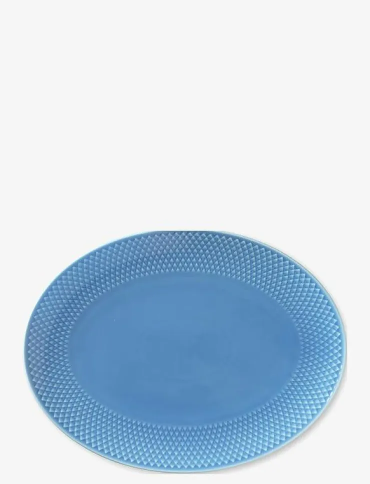 Lyngby Porcelæn Serveringsfat|Rhombe Color Oval serveringsfat 28.5x21.5 blå - Serveringsfat & Uppläggningsfat