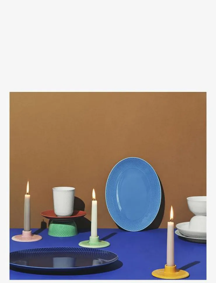 Lyngby Porcelæn Serveringsfat|Rhombe Color Oval serveringsfat 28.5x21.5 blå - Serveringsfat & Uppläggningsfat