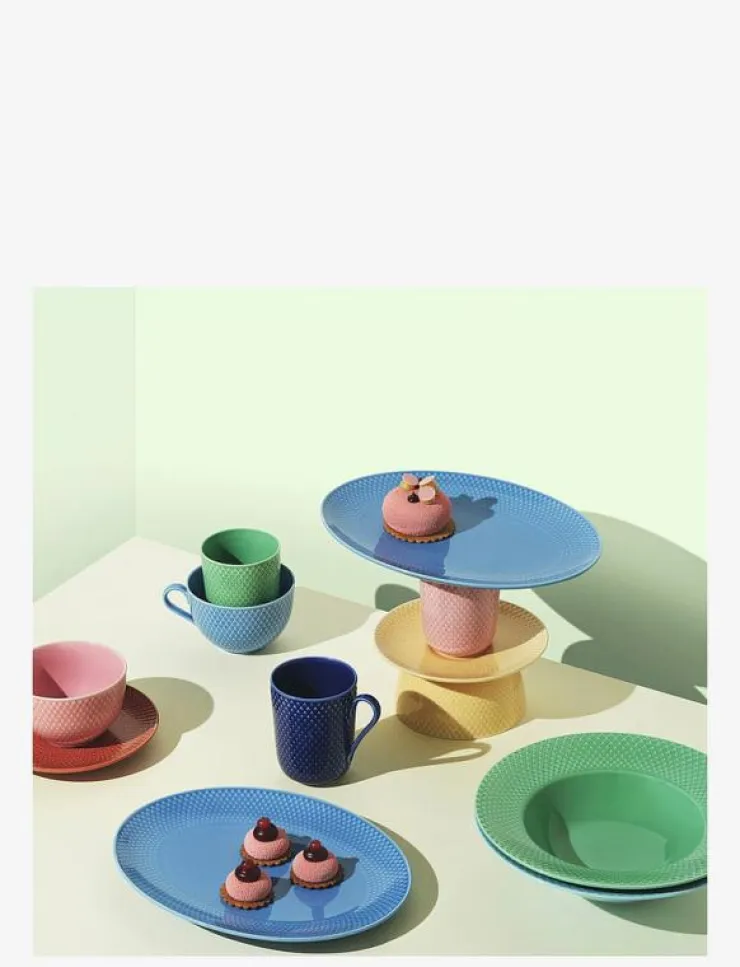 Lyngby Porcelæn Serveringsfat|Rhombe Color Oval serveringsfat 28.5x21.5 blå - Serveringsfat & Uppläggningsfat