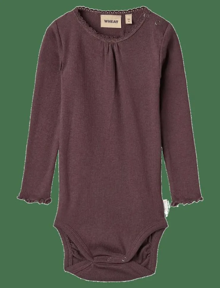Wheat Rib Body L/S Lotta - Långärmad body|Barn Bodies