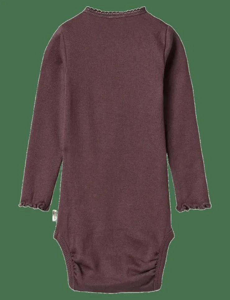 Wheat Rib Body L/S Lotta - Långärmad body|Barn Bodies