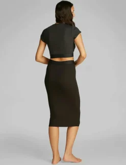 Kvinnor Calvin Klein T-Shirts & Toppar|RIB CROP TEE - Crop tops