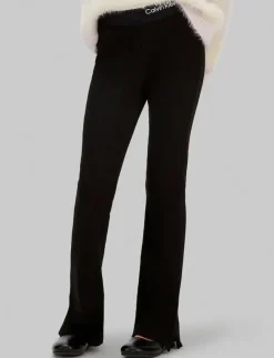 Barn Calvin Klein Basplagg|Nederdelar|RIB FLARE PANT - Leggings