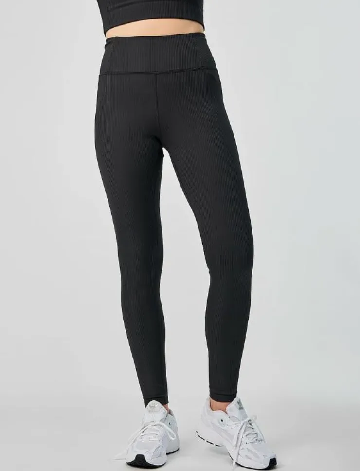 Kvinnor Girlfriend Collective Tights|Leggings & Tights|Rib High-Rise Legging, Long - Träningstights
