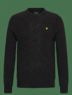 Lyle & Scott Ribbed Cable Knit Jumper - Rundhalsad| Stickat