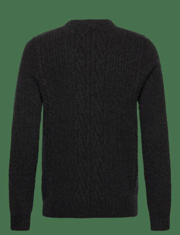 Lyle & Scott Ribbed Cable Knit Jumper - Rundhalsad| Stickat