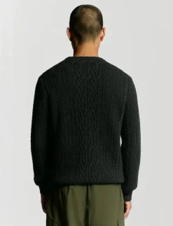 Lyle & Scott Ribbed Cable Knit Jumper - Rundhalsad| Stickat