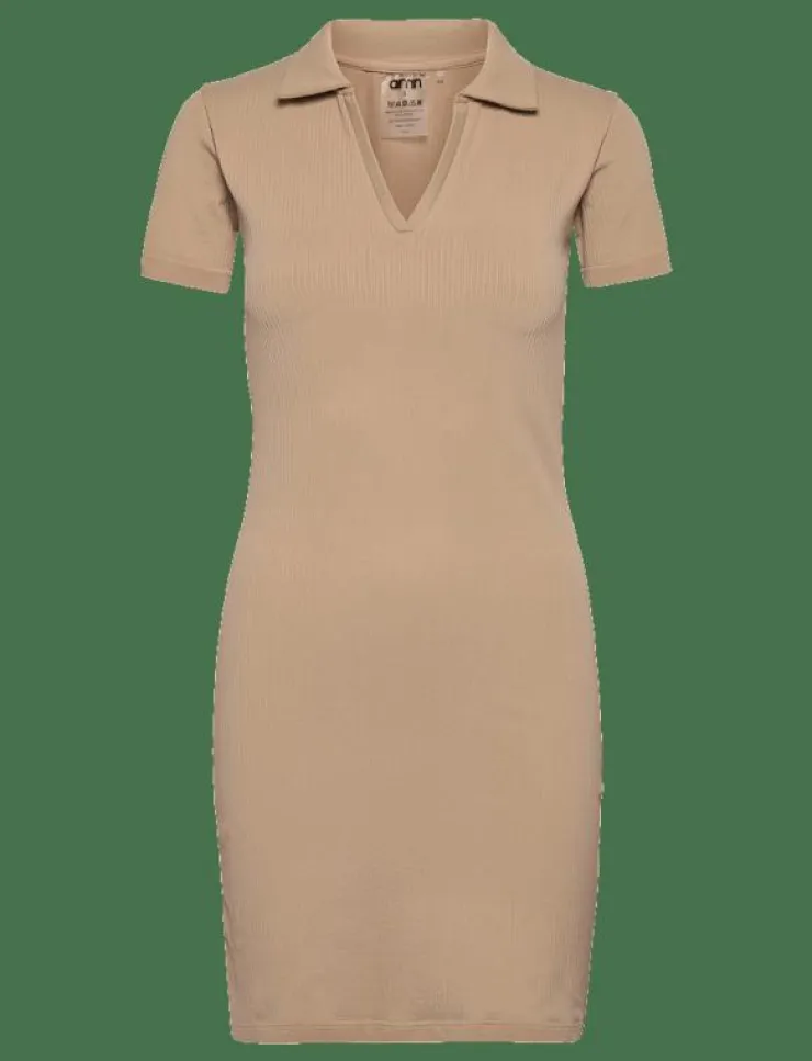 aim´n Ribbed Seamless Polo Dress - Korta klänningar|Kvinnor Klänningar & Kjolar
