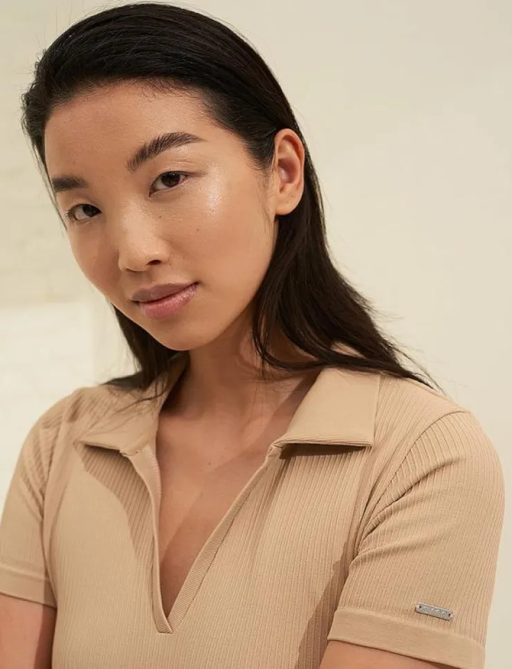 aim´n Ribbed Seamless Polo Dress - Korta klänningar|Kvinnor Klänningar & Kjolar