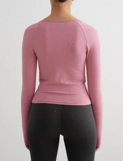 Kvinnor aim´n Jackor|Ribbed Seamless Zip Jacket - Sportjackor