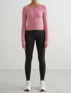 Kvinnor aim´n Jackor|Ribbed Seamless Zip Jacket - Sportjackor