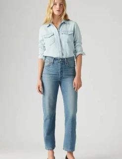 Kvinnor Levi's® Denimkläder|Jeans|RIBCAGE STRAIGHT ANKLE COOL IN - Vida byxor
