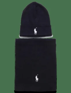 Polo Ralph Lauren Sjalar & Halsdukar|Mössor & Hattar|Rib-Knit Cotton Beanie & Scarf Gift Set - Sjalar