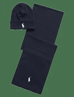 Polo Ralph Lauren Sjalar & Halsdukar|Mössor & Hattar|Rib-Knit Cotton Beanie & Scarf Gift Set - Sjalar