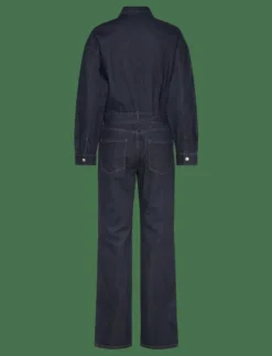 Kvinnor Mango Jumpsuits|Rinse-wash denim jumpsuit with belt - Jumpsuits