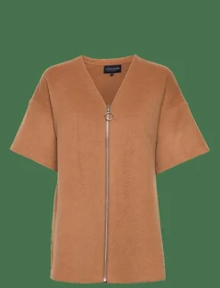 Kvinnor Lexington Clothing Stickat|River Wool Blend Zip Cape - Ponchos & capes