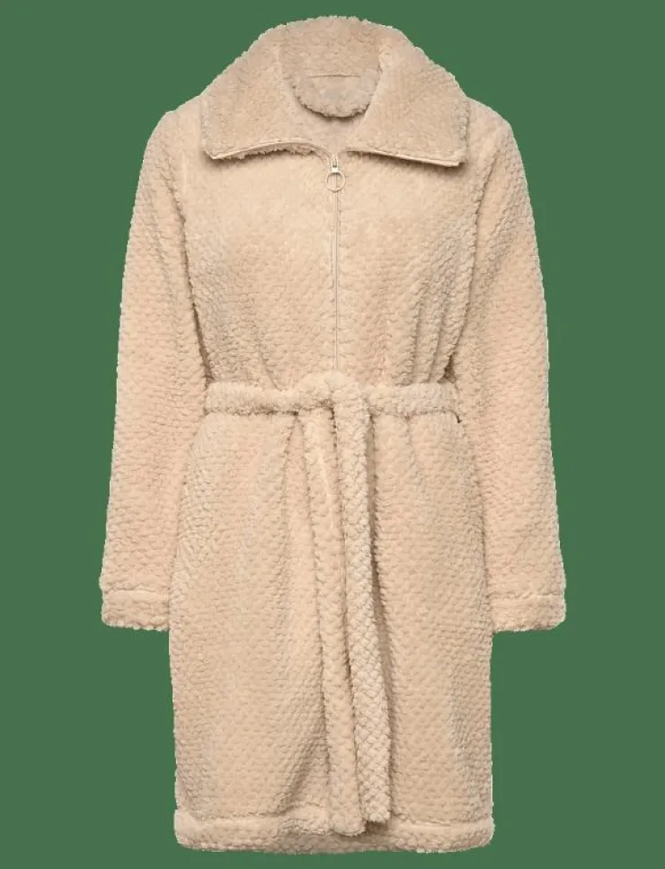Kvinnor Hunkemöller Morgonrockar|Morgonrockar|Robe Zip Up Fleece - Morgonrock