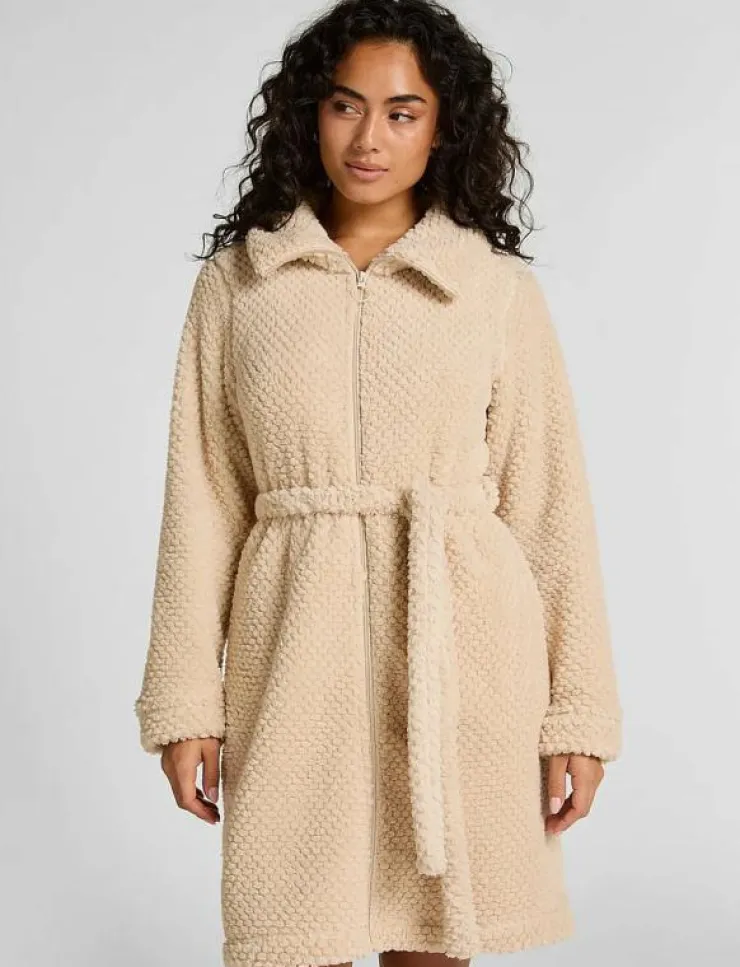 Kvinnor Hunkemöller Morgonrockar|Morgonrockar|Robe Zip Up Fleece - Morgonrock