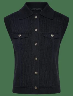 French Connection ROLAND KNIT COLLARED GILET - Stickade västar|Kvinnor Västar