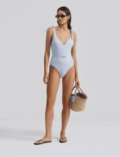 Kvinnor Malina Badkläder|Sally v-neck swimsuit - Baddräkter