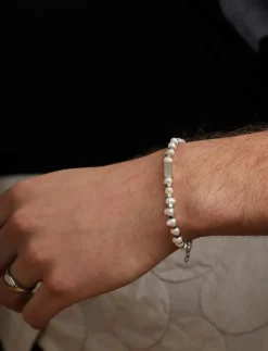 Samie Smycken|- Bracelet in white and steel - Armband