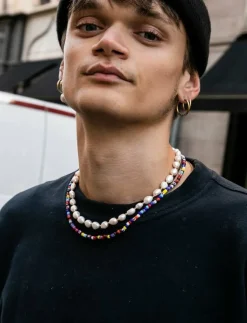 Samie Smycken|- Necklace with colored pearls - Halsband