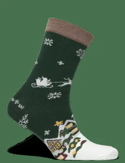 Happy Seasons Santa Claus Is Coming To Town Socks Navy - Sockor|Kvinnor Underkläder
