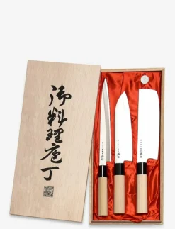 Satake Houcho Balsabox 3 knivar (Santoku + Nakiri + Sashimi) - Knivset| Köksknivar & Knivtillbehör
