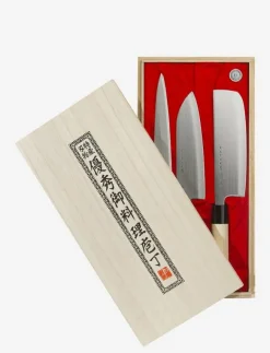 Satake Houcho Balsabox 3 knivar (Santoku + Nakiri + Sashimi) - Knivset| Köksknivar & Knivtillbehör